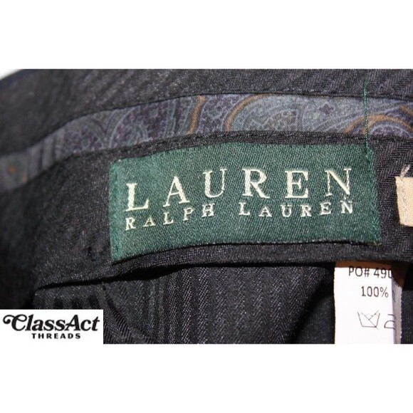 Ralph Lauren Total Comfort Wool Pant Blue Flat Fronts Tag Sz 32X27 (34X27) - Picture 5 of 9